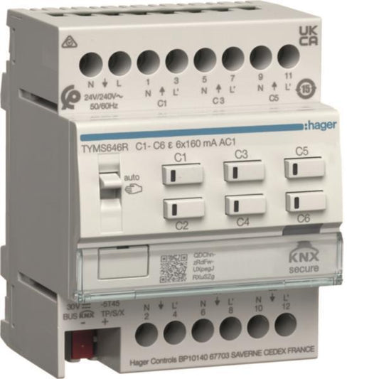 Hager Heiz.-aktor 6f KNX Sec m. TYMS646R Regl.24/230V