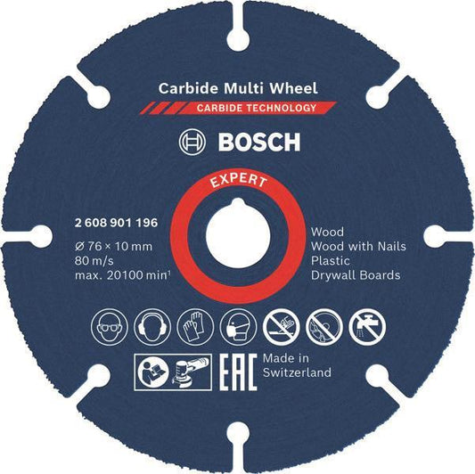 Bosch EXPERT Trennscheibe 76x10mm        Carbide Multiwheel            2608901196