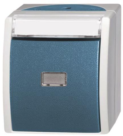 BJ APWG ocean Taster mit   2621WN-53-201   Schriftfeld Schliesser grau/blaugrün