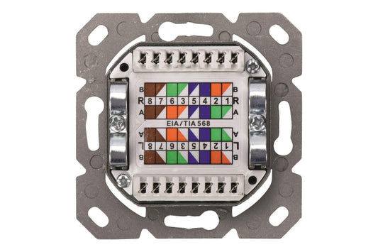 ASSM CAT 6A Klasse EA    LSA   DN-9008-1 Netzwerkdose 2xRJ45 designf. horizontal