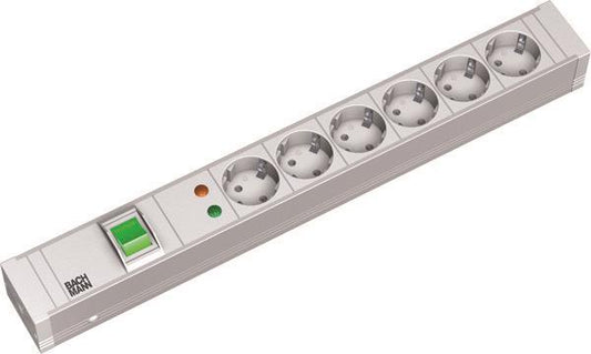 Bachmann 19" 1,5HE 6xSchuko      333.005 ** 1xSchalter ÜSS Strom 2m Schuko