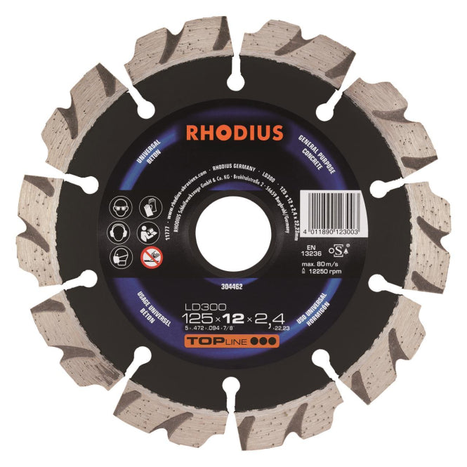 Rhodius Diamantscheiben LD 300    304462 125x12x2,4x22,23         Universal/Beton