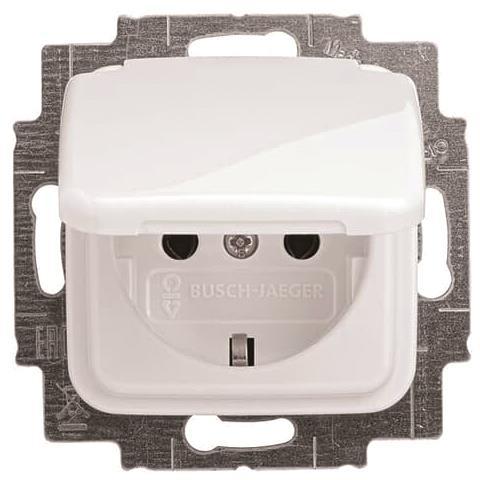 BJ Reflex SI Schuko Kombi      20EUK-214   mit Klappdeckel alpinweiss