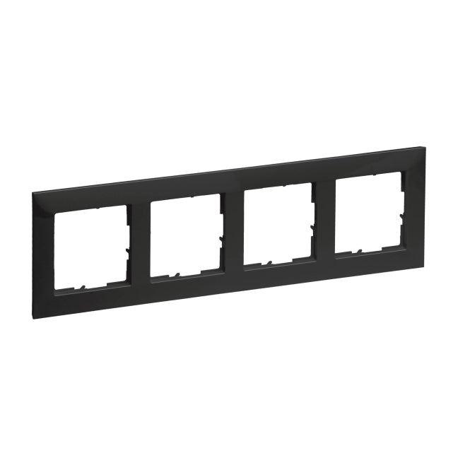 Legrand 765374 SEANO 4-fach Rahmen in    der Farbausführung Schwarz lackiert