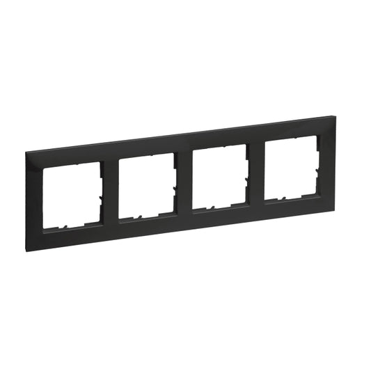 Legrand 765374 SEANO 4-fach Rahmen in    der Farbausführung Schwarz lackiert