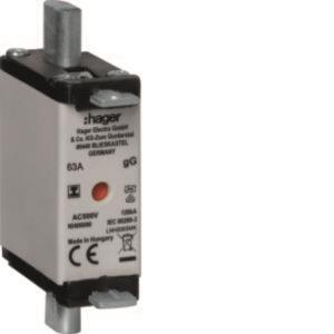 Hager Sicherungseinsatz NH000  LNH0063MK 500V gG 63A Kombimelder isol. Lasche