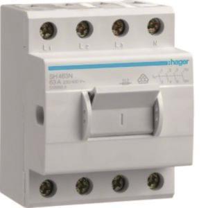Hager Kompaktschalter 63A         SH463N 4Schließer 400VAC 3,5PLE