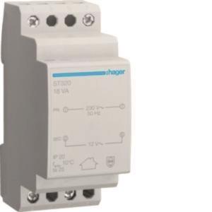 Hager Sicherheitstrafo 230V/12V    ST320 18VA 2PLE