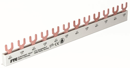 FTG Gabel E12 2p 210mm 10qmm     ES21210 Sammelschiene Eurovario f.Legr Hager FUG
