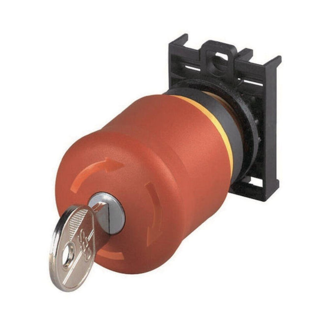 EATON M22-PVS/K01 NOT-HALT/AUS-   216514 Taste d38mm schlüssel. unbel. 1Ö Front.
