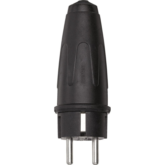 Merten Vollgummi-SCHUKO-Stecker   122051 schwarz