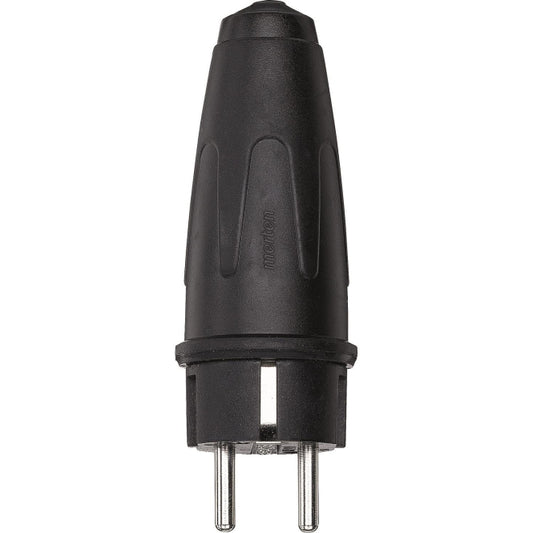 Merten Vollgummi-SCHUKO-Stecker   122051 schwarz