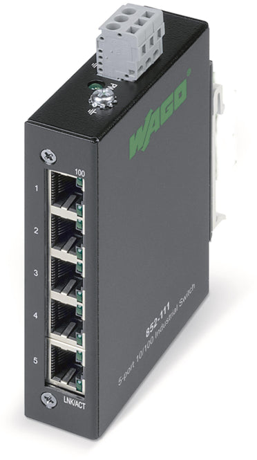 WAGO 852-111 Industrial-ECO-Switch,5     Ports 100Base-TX,schwarz