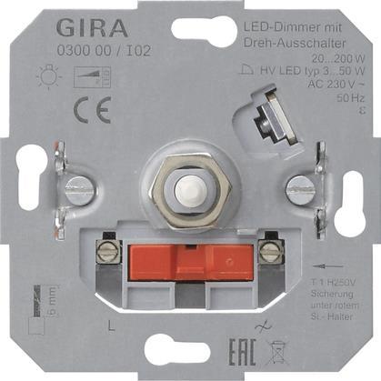 GIRA 030000 LED-Dimmeinsatz 20-200W      Dreh-Aus