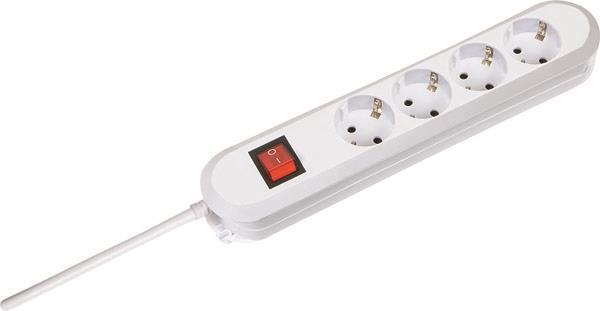 Bachmann Tischsteckdose         381.230K 4xSchuko ws 1xSchalter Strom 1,5m Schuko