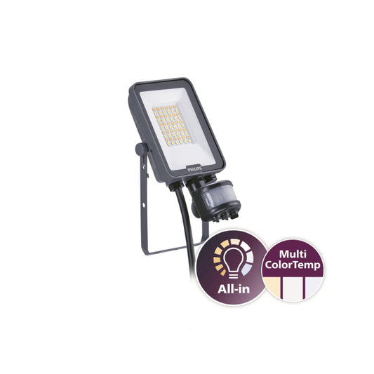 PHIL LED-Strahler Ledinaire IP65 grau    20W 2400lm 3000/4000/6500K symm. Sensor