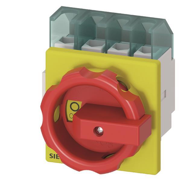 Siemens 3LD21031TL53 Not-Ausschalter 4p  25A 400V 9,5kW Frontbef. 4lochbef.