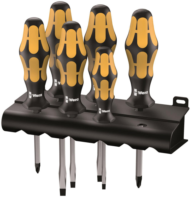 Wera Schraubendreher-Satz 6-tlg.   932/6 Schraubmeißel mit Rack       05018282001