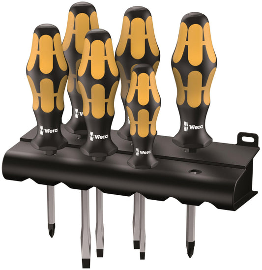 Wera Schraubendreher-Satz 6-tlg.   932/6 Schraubmeißel mit Rack       05018282001
