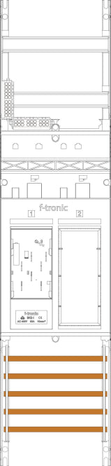 f-tronic Zählerfeld 1-feldrig        ER6 H=1050mm 1-eHZ 1 Res. 7141000