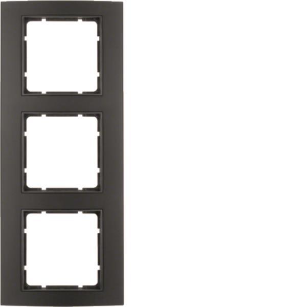 Berker Rahmen B.3 Alu,          10133005 schwarz/anthrazit 3fach