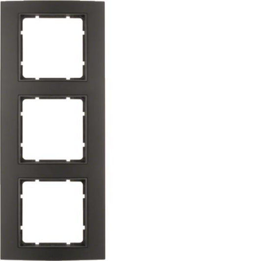 Berker Rahmen B.3 Alu,          10133005 schwarz/anthrazit 3fach