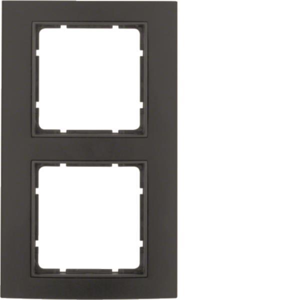 Berker Rahmen B.3 Alu,          10123005 schwarz/anthrazit 2fach