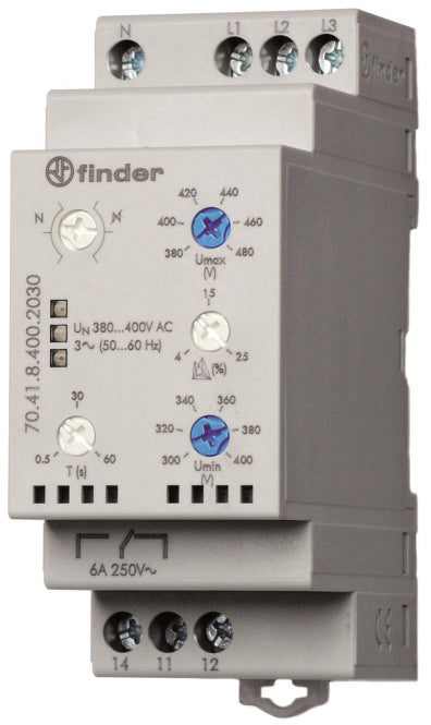 Finder 3-Phasen-Netzüberwachung          70.41.8.400.2030 1W 6A 380-415VAC