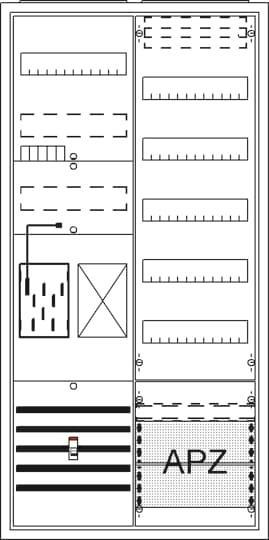 Striebel Komplettschrank mit APZ  BA27MB         eHZ 1100x550mm   1Z1V5