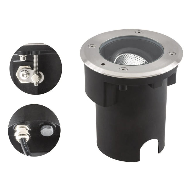 EVN Bodeneinbaustrahler IP67     PENTOLA 7W 373lm 3K V2a 1,5t D135, schwenkbar