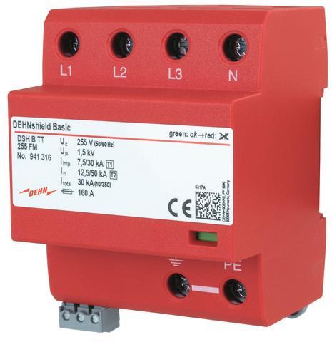 DEHN Kombi-Ableiter  DSH B TT 255 FM     TT 255 FM Anwendungsoptimiert