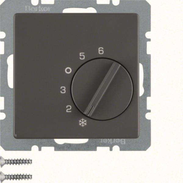 Berker Temperaturregler         20266086 m. Wechsler Q.1/Q.3 anthrazit, samt