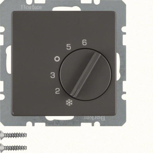 Berker Temperaturregler         20266086 m. Wechsler Q.1/Q.3 anthrazit, samt