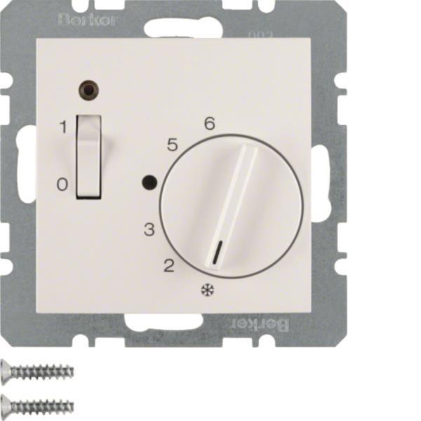 BER S1 Raumtemperaturregler mit 20308989    Öffner und LED polarweiss glänzend