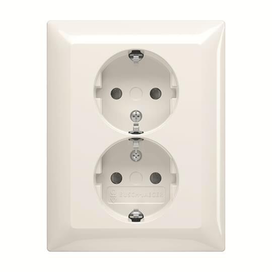 BJ SCHUKO  Doppelsteckdose  202 EUJB-914 volle Abdeckung EBS