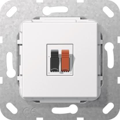 GIRA 569203 Lautsprecheranschluss 1fach  Einsatz Reinweiß glänzend