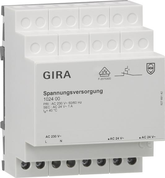 GIRA 102400 Spannungsversorgung AC 24V   1A REG