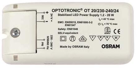 OSR OPTOTRONIC 20W 24V   OT20/220-240/24    Betriebsgerät IP20   LBH=109x50x35mm