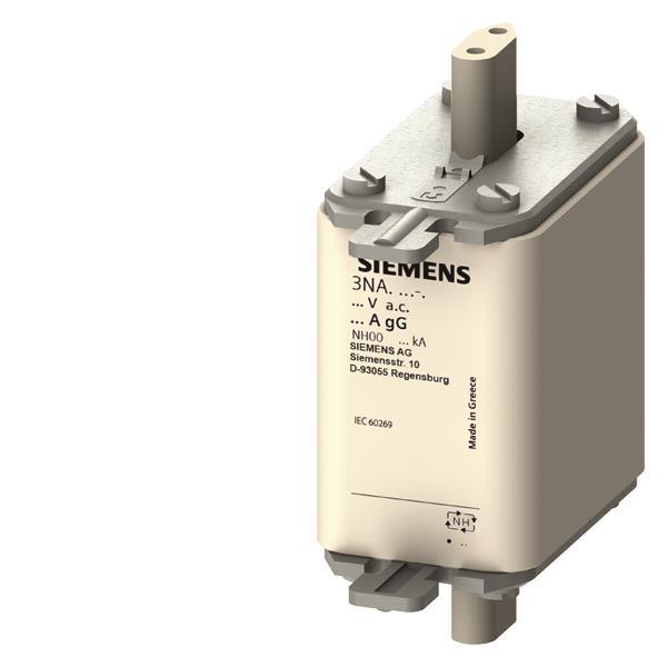 Siemens 3NA38227 NH00 63A 500VAC/250DC   gL/gG Sicherung spannungsführend