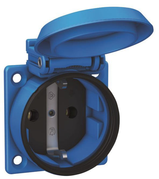 ABL Einbau-SCHUKO-Steckdose,     1561050 blau IP54 m. Schraubanschluss