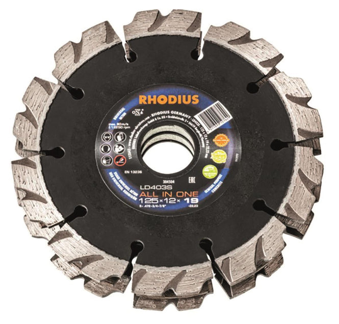 Rhodius Diamant-Trennscheiben LD403S     ALL IN ONE 125x22,23              304504