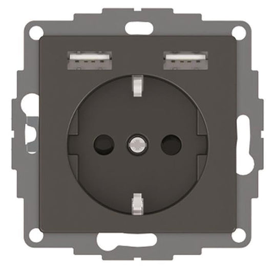 Merten Schuko-Steckdose     MEG2366-0414 m.USB Ladegerät anthrazit