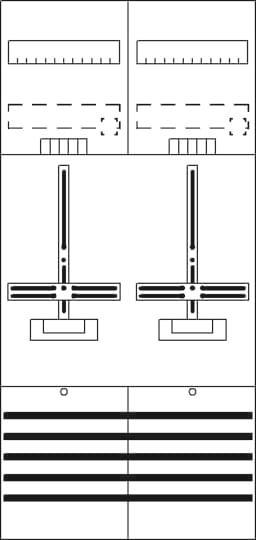Striebel Komplettfeld 2 Zähler    DF27C2 bestückt und vorverdrahtet 1050mm  BH3