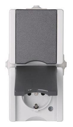 Kopp Schutzkontsteckd.AP-FR    947556008 2-fach senk.KS 16A 250V proAQA hg/dg