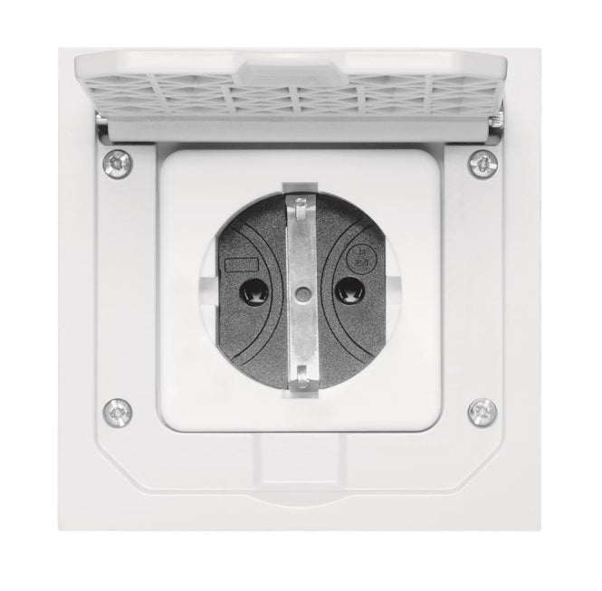 ABL Einbau Schuko 1fach          1471460 Alu-Druckguss IP41 grau