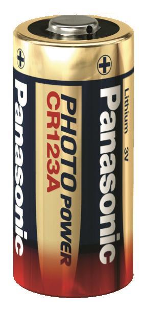 Panasonic Photobatterie CR123A           Lithium 3V / 1400mAh  *Blister a 1 Stück