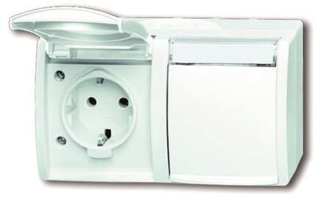 BJ APWG ocean Schuko mit      20/2EWN-54   Schriftfeld 2fach waager alpinweiß