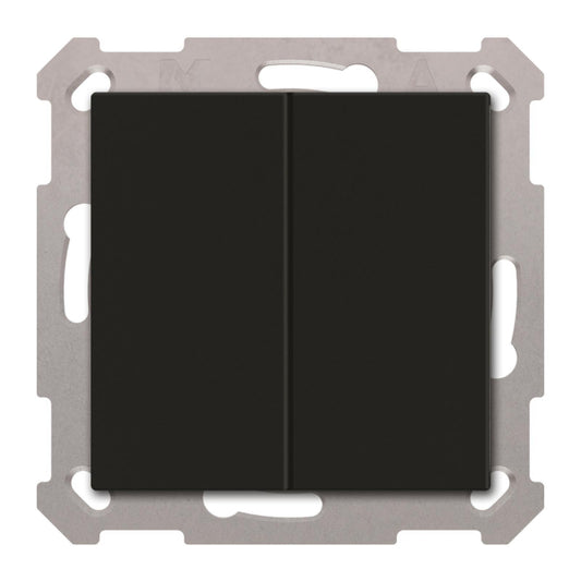 MDT BE-TAL55B206.01 KNX Taster Light 55  Basic 2-fach Schwarz matt Neutral