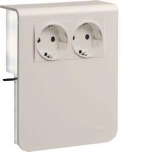 Hager Geräteträger        SL201159009016 Steckdose 2fach 20x115mm verkehrsweiß