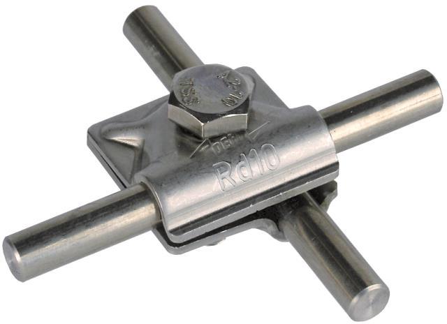 DEHN MV-Klemme Rd10mm NIRO mit    391059 Gewinde im Unterteil
